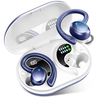 Écouteurs sans fil, écouteurs Bluetooth 5.3, basses stéréo, micro intra-auriculaires antibruit, écouteurs IP7 étanches pour sport, lecture 40H.