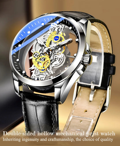 Montres d'affaires de luxe pour hommes, montre à Quartz en acier inoxydable argenté, horloge lumineuse