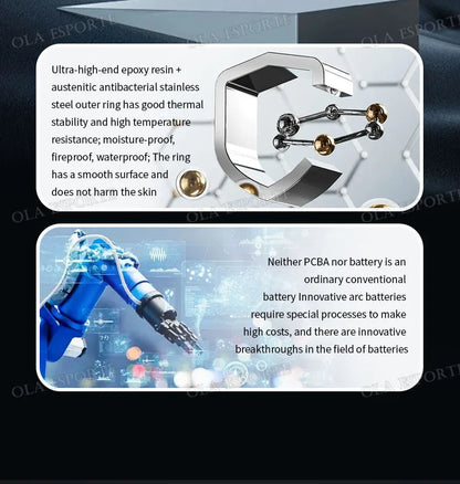 2025 nouveau anneau intelligent hommes femmes caméra contrôle fréquence cardiaque sang oxygène moniteur Smartring IP68 et 5ATM étanche Multi-sports Modes
