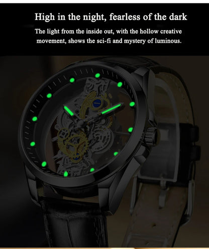 Montres d'affaires de luxe pour hommes, montre à Quartz en acier inoxydable argenté, horloge lumineuse
