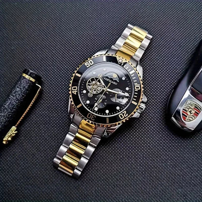 Montre mécanique de luxe pour hommes, montre haut de gamme pour hommes, montre mécanique entièrement automatique avec tourbillon, design squelette, montre-bracelet tendance polyvalente et élégante pour jeunes, cadeau pre