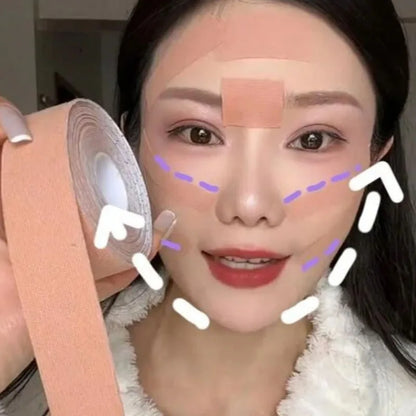 Bande de Lifting du visage instantanée 2.5CM x 5M, outil de Lifting de la peau, autocollant d'élimination des rides, Bandage élastique en V, outil de soins de la peau