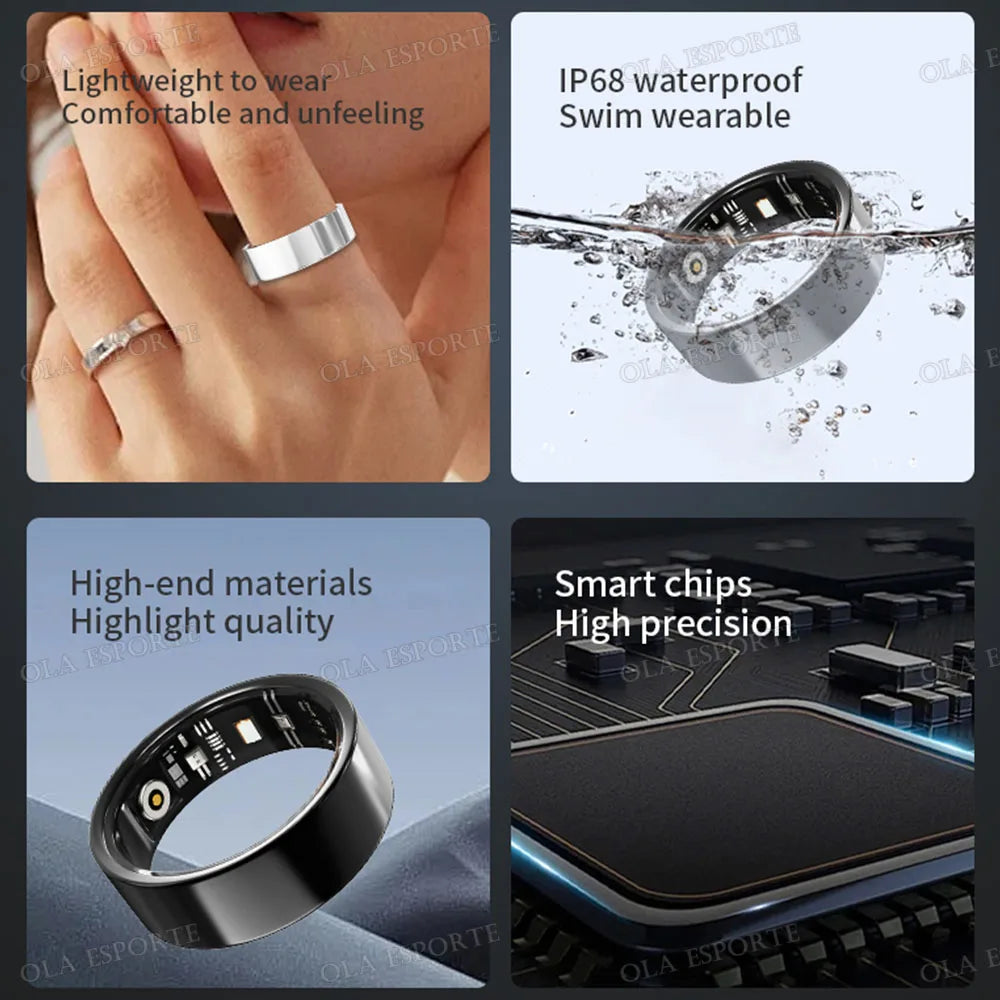 2025 nouveau anneau intelligent hommes femmes caméra contrôle fréquence cardiaque sang oxygène moniteur Smartring IP68 et 5ATM étanche Multi-sports Modes