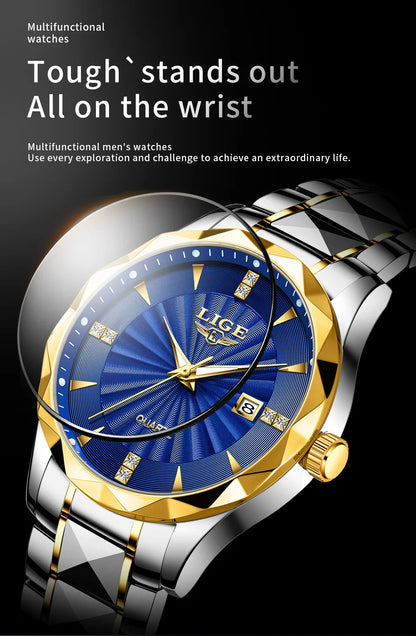 LIGE luxe femme montre mode Sport de plein air lumineux montres à Quartz mouvement importé étanche en acier inoxydable femmes montres