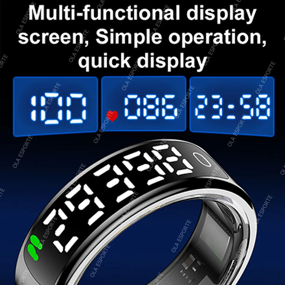 Pour anneau intelligent écran Hd contrôle Tiktok 5ATM étanche pour Smartring pour Galaxy femmes hommes anneau moniteur de fréquence cardiaque