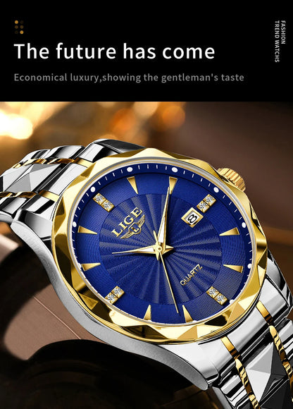 LIGE luxe femme montre mode Sport de plein air lumineux montres à Quartz mouvement importé étanche en acier inoxydable femmes montres