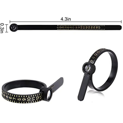 Anneau avec loupe, mesure avec anneau, règle souple, cercle de taille en plastique, filtre de taille, Durable