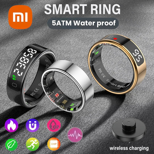 Xiaomi R12 anneau intelligent écran d'affichage tactile 5ATM étanche Bluetooth moniteur de santé contrôle des gestes sans fil charge Sport anneau