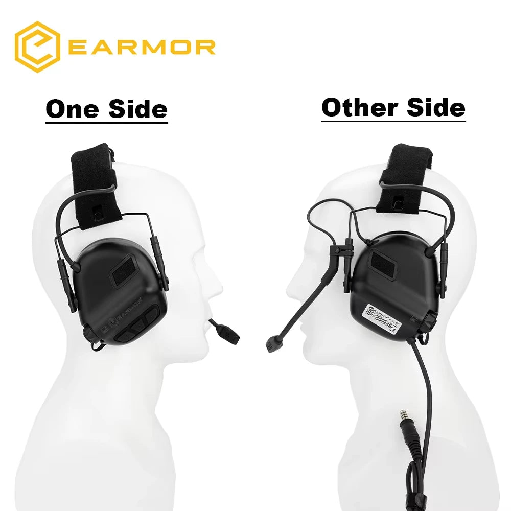 EARMOR – cache-oreilles de tir M32 SE et casque tactique M51 PTT, réduction du bruit, avec adaptateur de Rail ARC pour casque, adapté à la chasse