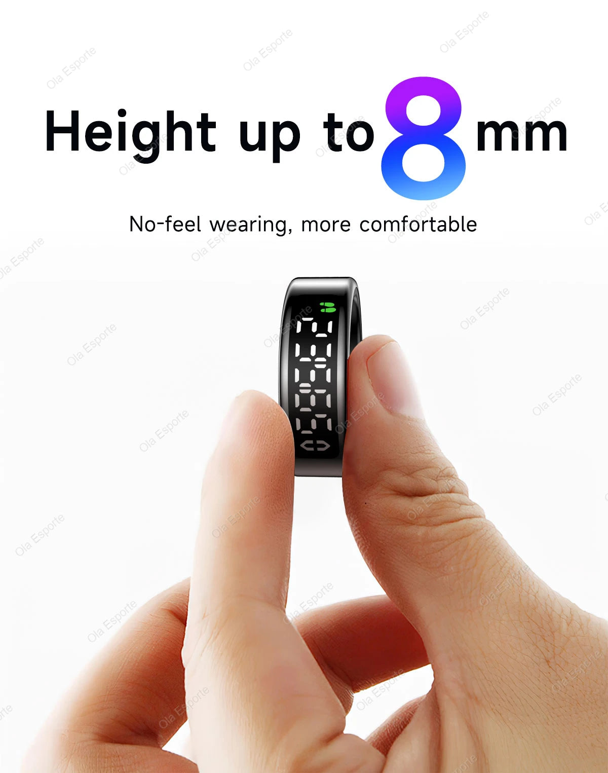 Bague intelligente 2025 avec écran d'affichage et tactile, chargement sans fil, gestionnaire de santé, étanche 5 ATM pour hommes et femmes, bagues R12 R11