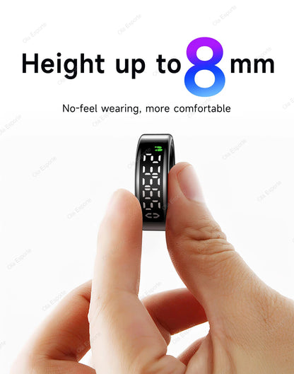 Bague intelligente 2025 avec écran d'affichage et tactile, chargement sans fil, gestionnaire de santé, étanche 5 ATM pour hommes et femmes, bagues R12 R11