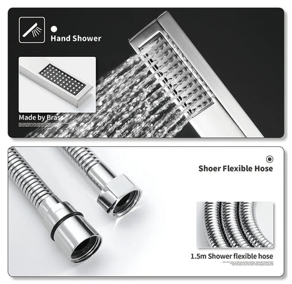 M Boenn polie 23 × 31 pouces pomme de douche intelligente pluie mitigeur thermostatique dissimulé grand système de douche LED ensemble de robinets de salle de bains
