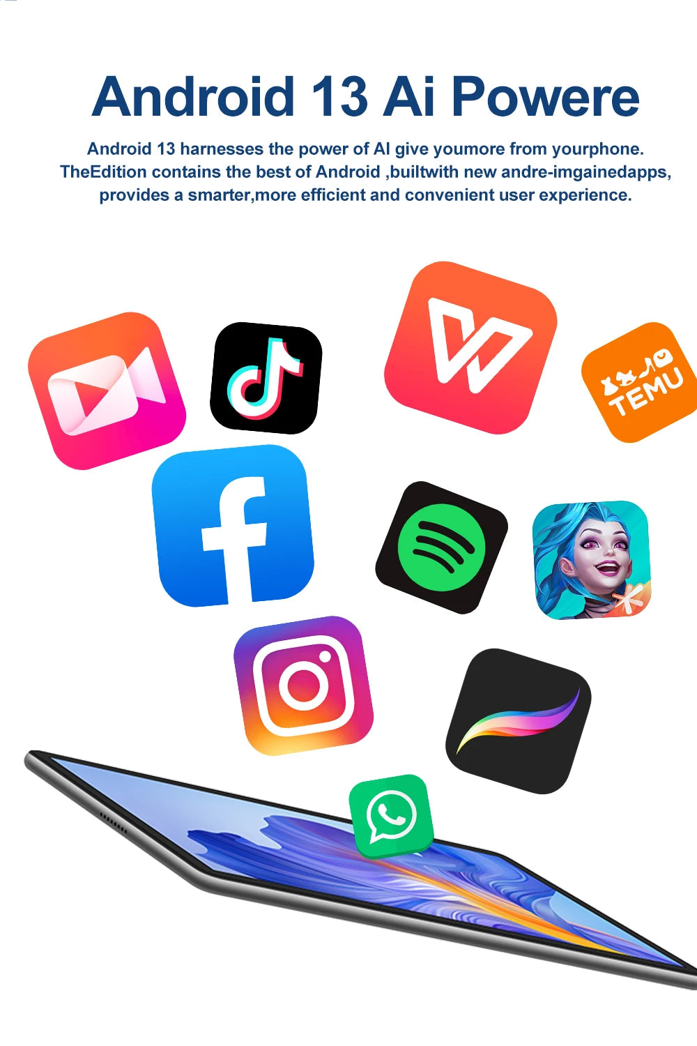 Tout nouveau tablette 11.0 pouces 2.5K tablette Android 13 Snapdragon 8gen2 mondial 16GB + 1024GB 10000mah 5G double SIM WIFI HD plein écran