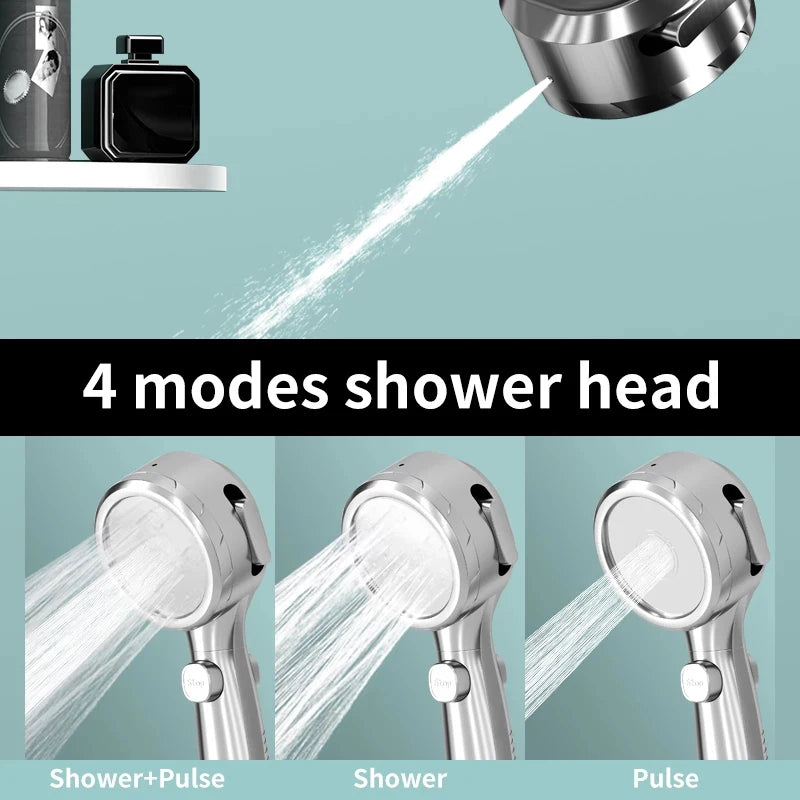 Samodra affichage du température Douchekop portable Geen Opladen véritableiste Badkamer Hoge Druk Waterbesparende 4 Modes Douchekop