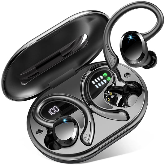 Écouteurs sans fil, écouteurs Bluetooth 5.3, basses stéréo, micro intra-auriculaires antibruit, écouteurs IP7 étanches pour sport, lecture 40H.