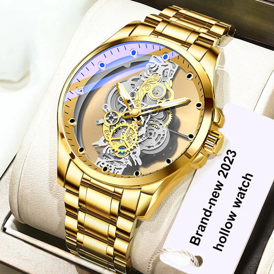 Montres d'affaires de luxe pour hommes, montre à Quartz en acier inoxydable argenté, horloge lumineuse