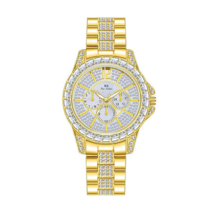 Montre de luxe pour femmes, mode diamant, argent, or, pour filles, horloge étanche, robe cadeaux