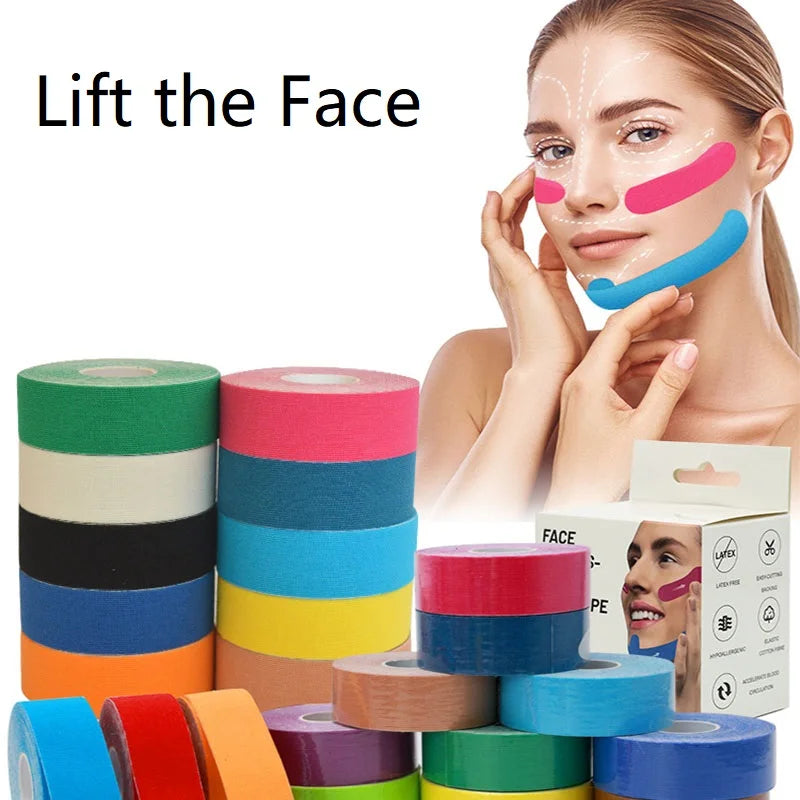 2.5CM * 5M bandes de visage anti-rides bandes de Lifting du visage bande de levage du visage outils de beauté LBHL09