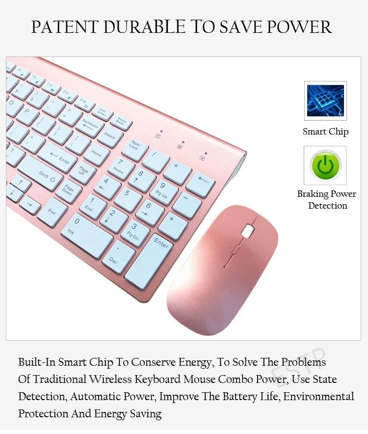 Clavier et souris sans fil ultra-mince Chlor102 prédire, à faible bruit, pour Mac Pc P1 XP/7/10 TV Box