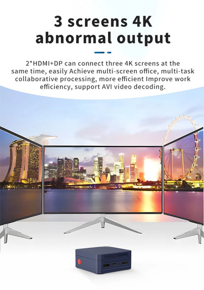 MLLSE G2 Pro Mini PC, processeur Intel Twin Lake N150, LPDDR5, 12 Go de RAM, 512 Go de SSD, Wi-Fi 5, BT5.0, Windows 11