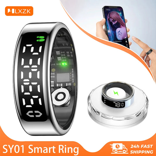 SY01 anneau intelligent avec écran LED Bluetooth surveillance de la santé sang oxygène sommeil fréquence cardiaque Modes multisports étanche IP68 et 5ATM