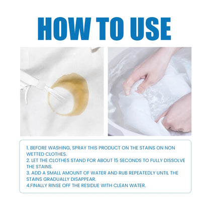 60/120/180/300ml Nettoyant pour vêtements Nettoyage pour vêtements, détachant, taches d'huile, nettoyant jaunissant