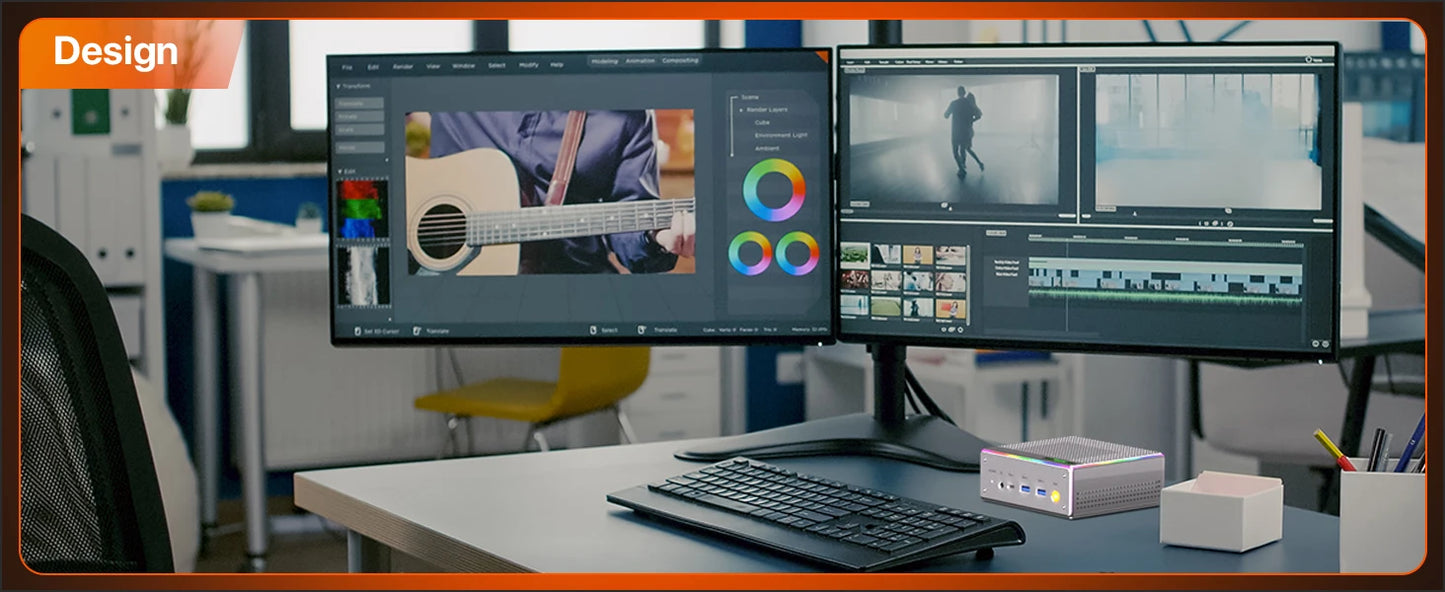 PELADN HO4 Mini PC de jeu AMD Ryzen 7 8845HS 32 Go DDR5 5600 MHz 1 To PCIe4.0 SSD, AMD Radeon 780 M avec double LAN RJ45, WiFi6 BT5.2