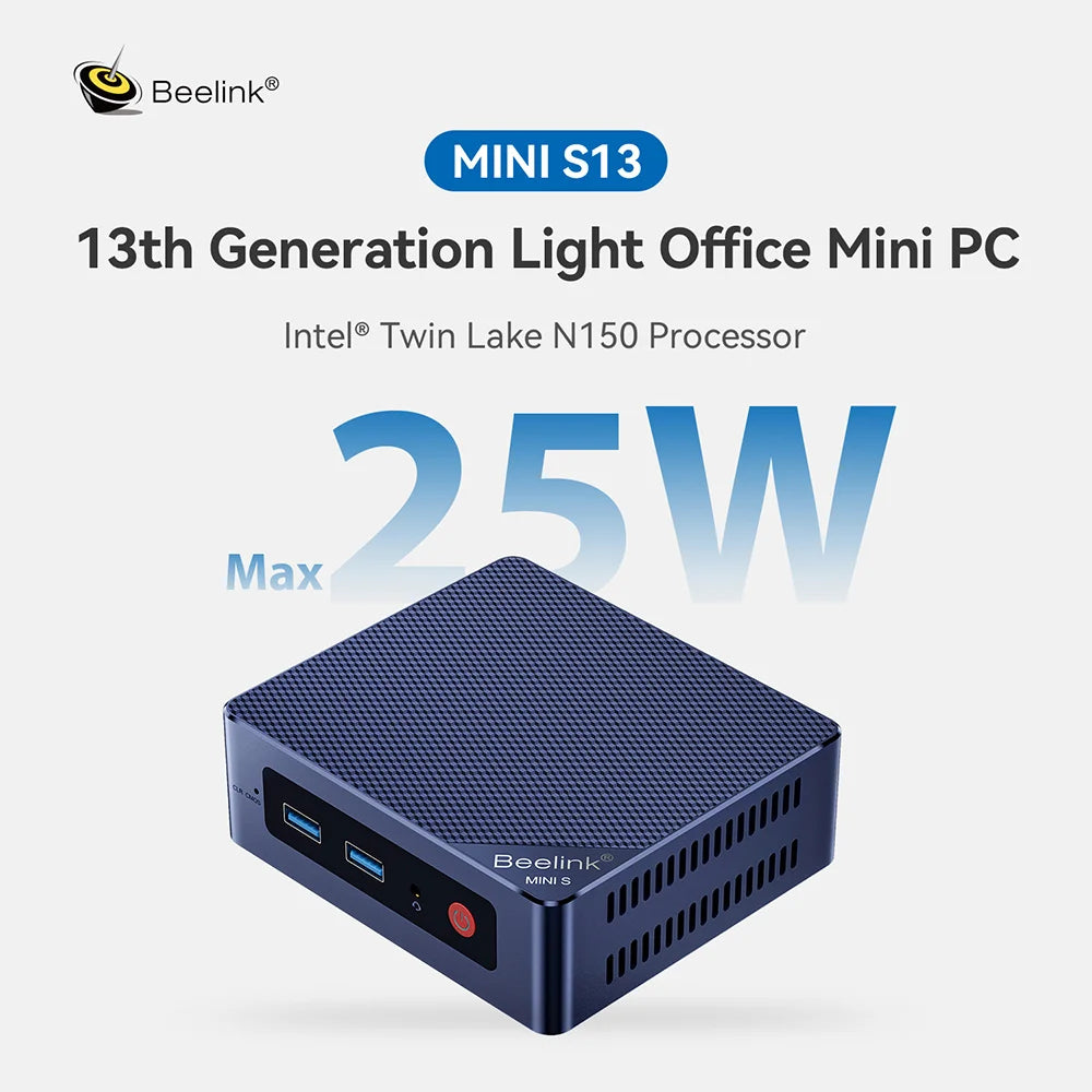 Beelink Mini S13 Intel Twin Lake N150 S12 Pro N100 16G 500G Windows 11 Mini S 11th N5095 DDR4 8GB 128GB ordinateur de bureau N95