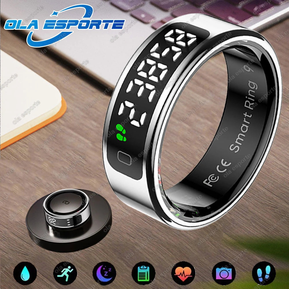 Écran d'affichage LED anneau intelligent pour Xiaomi fréquence cardiaque moniteur d'oxygène sanguin Smartring hommes femmes étanche Multi Modes de sport anneau
