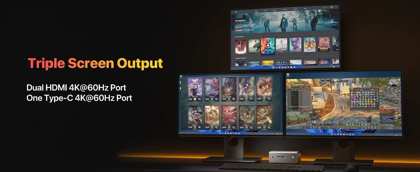 Vendre comme des petits pains chauds Mini PC, AMD Ryzen 9 7940HS (8C/16T, jusqu'à 5,1 GHz) Radeon 780M 32 Go DDR5 5600 Mhz RAM, SSD 1 To, 4K HD, BT5.2,