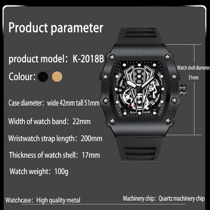 Montre-bracelet à quartz étanche pour homme, montres à cadran noir, date automatique, horloge murale, modules à la mode, marque de luxe, livraison directe