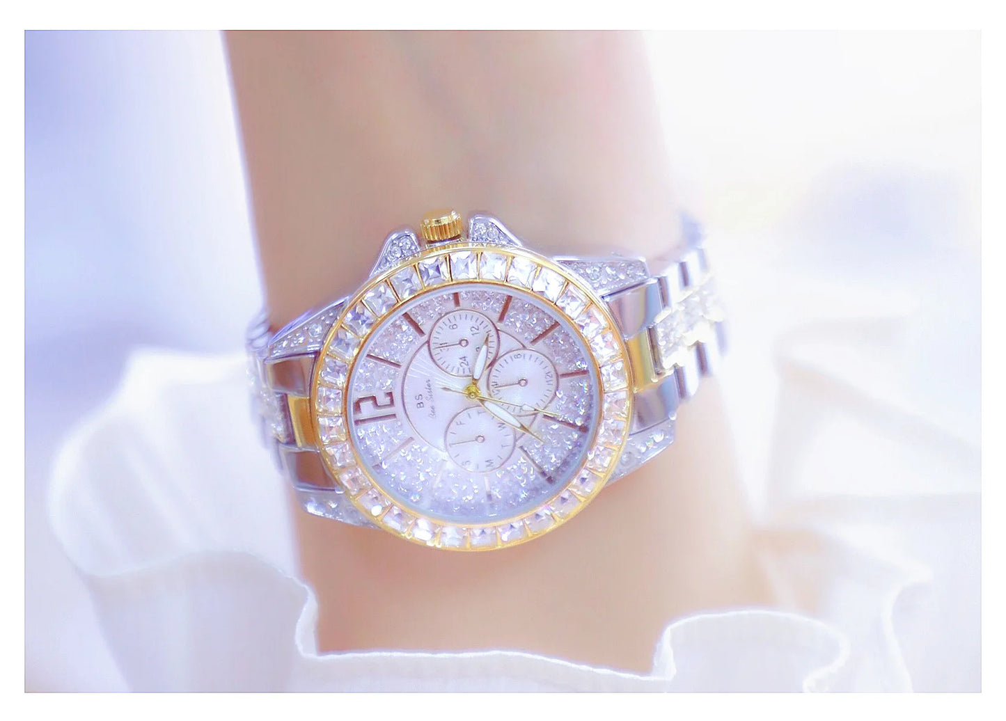 Montre de luxe pour femmes, mode diamant, argent, or, pour filles, horloge étanche, robe cadeaux