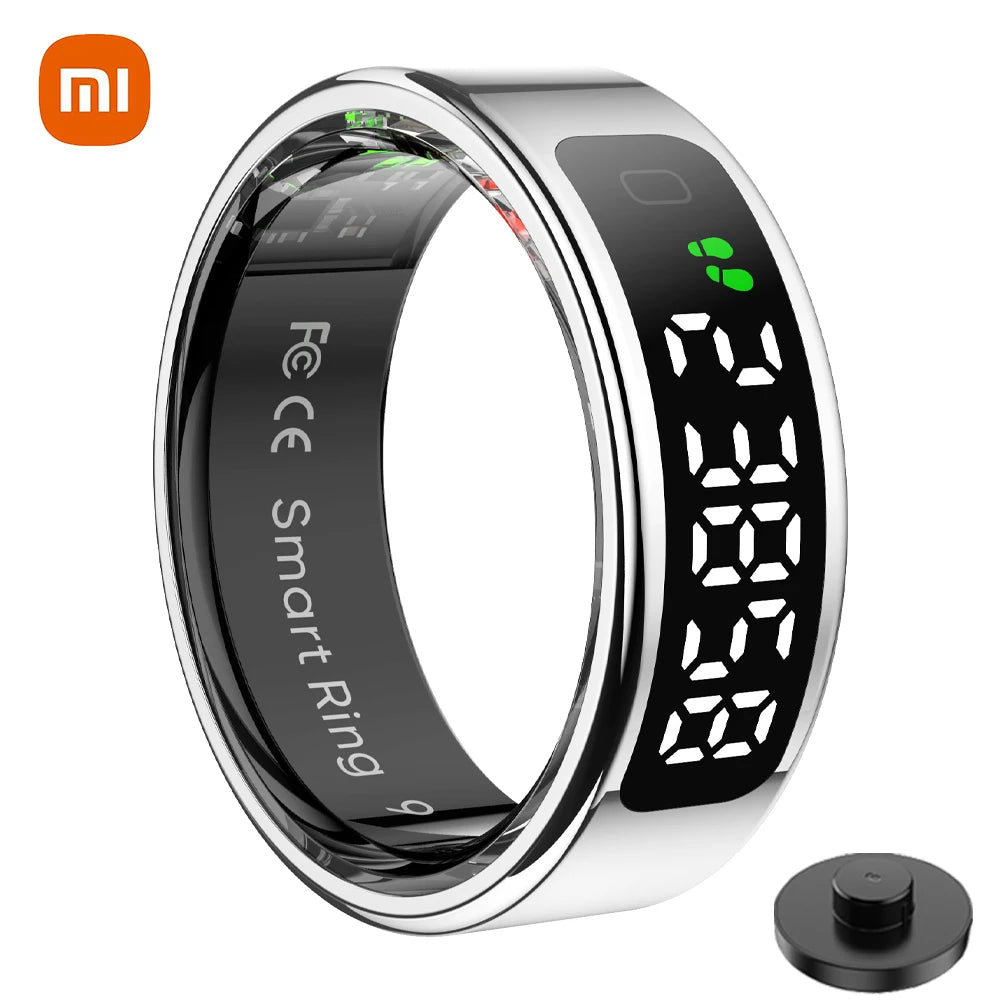 Xiaomi R12 anneau intelligent écran d'affichage tactile 5ATM étanche Bluetooth moniteur de santé contrôle des gestes sans fil charge Sport anneau