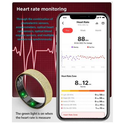 Anneau intelligent Simple, fréquence cardiaque, oxygène dans le sang, moniteur de santé du sommeil, anneau de Sport, podomètre étanche IP68, contrôle des gestes à distance, Photo