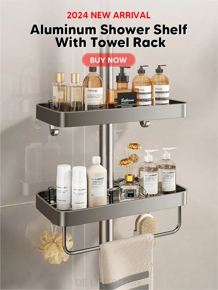 etagere salle de bains sans percage Étagère de douche extensible avec crochet, sans propositions, shampoing, support de pommeau de douche, accessoires