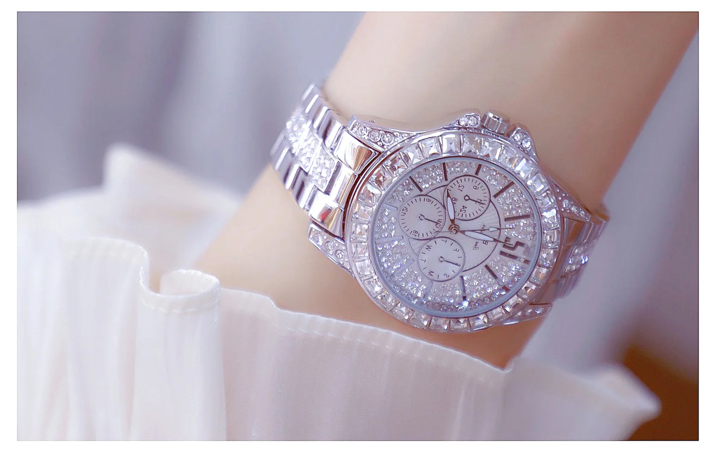 Montre de luxe pour femmes, mode diamant, argent, or, pour filles, horloge étanche, robe cadeaux