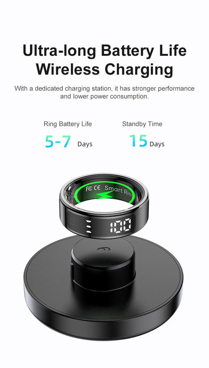 Xiaomi R12 anneau intelligent écran d'affichage tactile 5ATM étanche Bluetooth moniteur de santé contrôle des gestes sans fil charge Sport anneau