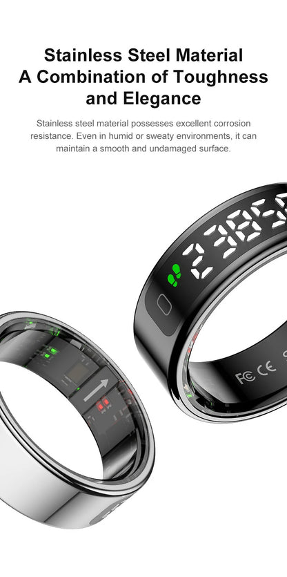 Xiaomi R12 anneau intelligent écran d'affichage tactile 5ATM étanche Bluetooth moniteur de santé contrôle des gestes sans fil charge Sport anneau