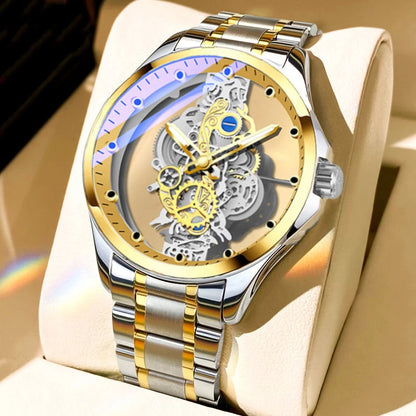 Montres d'affaires de luxe pour hommes, montre à Quartz en acier inoxydable argenté, horloge lumineuse