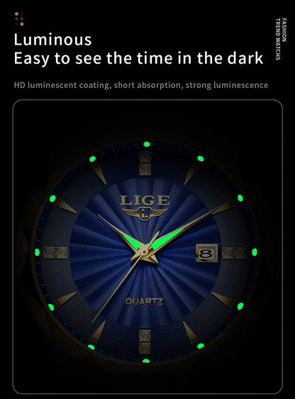 LIGE luxe femme montre mode Sport de plein air lumineux montres à Quartz mouvement importé étanche en acier inoxydable femmes montres