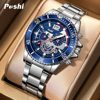 Montre d'affaires de luxe pour hommes, tendance, haut de gamme, polyvalente, lumineuse, à Quartz, étanche, calendrier, horloge, cadeaux